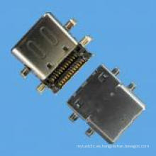 Hembra Montaje en placa C Tipo SMT Conector USB 3.1